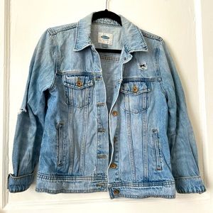 Old Navy Med. Wash Distressed Denim Jacket Size M
